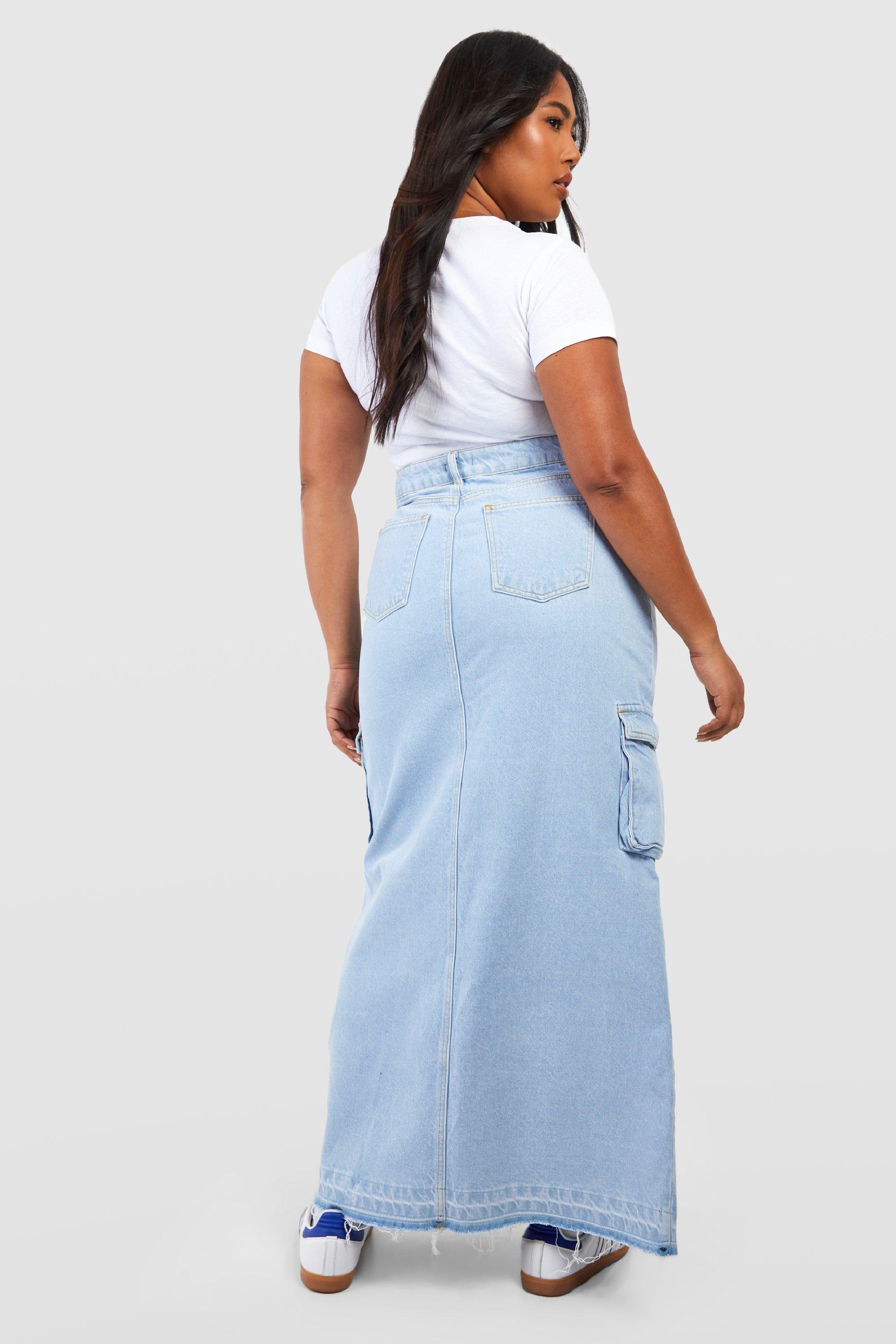 Cheap long plus size best sale jean skirts